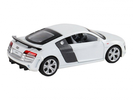 Фото Машина "АВТОПАНОРАМА" Audi R8 GT, белый, 1/32, свет, звук, инерция, в/к 17,5*13,5*9 см | Инномарт