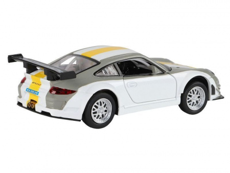 Фото Машина "АВТОПАНОРАМА" Porsche 911 GT3 RSR, серебряный, 1/32, свет, звук, инерция, в/к 17,5*13,5*9см | Инномарт