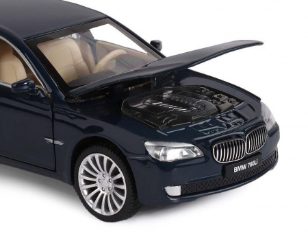 Фото Машина "АВТОПАНОРАМА" BMW 760LI, синий, 1/34, свет, звук, инерция, в/к 17,5*13,5*9 см | Инномарт