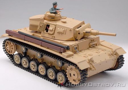 Фото Р/У танк Heng Long 1/16 Panzerkampfwagen III (Германия) 2.4G RTR песочный | Инномарт