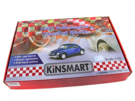 Фото Машина Kinsmart "Volkswagen Classical Beetle" инерция (1/12шт.) 1:32 б/к | Инномарт