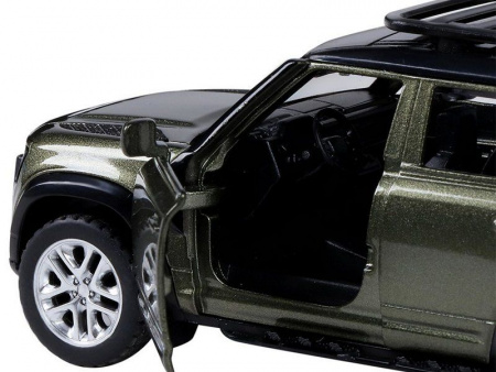 Фото Машина "АВТОПАНОРАМА" Land Rover Defender 110, 1/43, оливковый, инерция, в/к 17,5*12,5*6,5 см | Инномарт