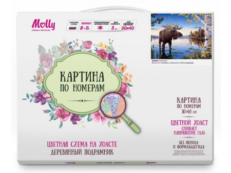 Фото Картина по номерам с цветной схемой на холсте 30х40 Сохатый (20 цветов) | Инномарт