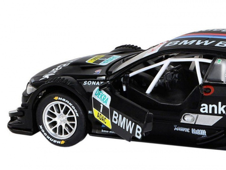 Фото Машина "АВТОПАНОРАМА" BMW M3 DTM, черный, 1/32, свет, звук, инерция, в/к 17,5*13,5*9 см | Инномарт