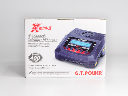 Фото Универсальное зарядное устройство G.T.Power X4MINI 200 W Dual Power 19-26/220В, 10Aх4 | Инномарт