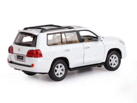 Фото Машина "АВТОПАНОРАМА" Lexus LX570, белый, 1/32, свет, звук, инерция, в/к 17,5*13,5*9 см | Инномарт