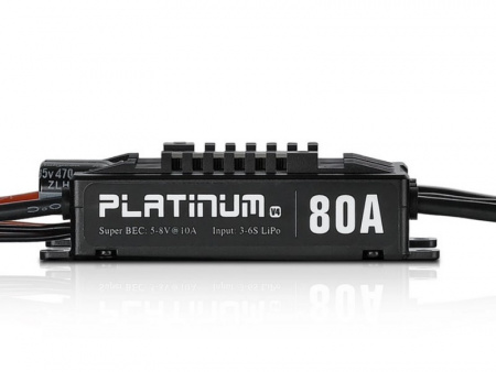 Фото Бесколлекторный регулятор Hobbywing Platinum 80A-V4 (80A-100A, Aircraft, Heli) | Инномарт