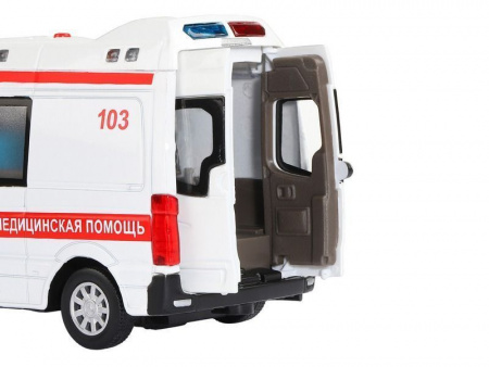 Фото Машина "АВТОПАНОРАМА" Mercedes Sprinter "Скорая помощь", белый, 1/32, в/к 18*9*13,5 см | Инномарт