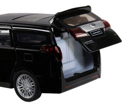 Фото Машина "АВТОПАНОРАМА" Toyota Alphard, 1/29, черный, откр. двери, свет, звук, в/к 20*10*11 см | Инномарт