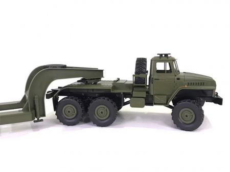 Фото Радиоуправляемая машина WPL военный грузовик B-36 с тралом (зеленый) 6WD 2.4G 1/16 RTR | Инномарт