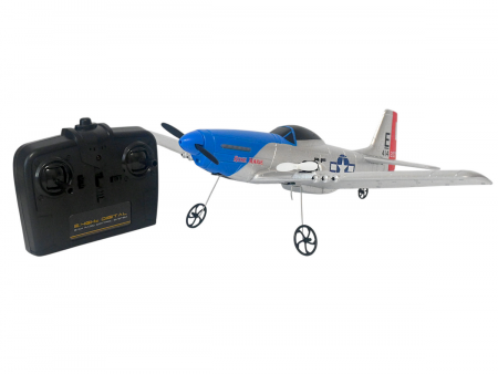 Фото Радиоуправляемый самолет Volantex RC Mustang 400мм (синий) 2.4G 2ch LiPo RTF with Gyro | Инномарт