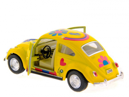 Фото Машина Kinsmart 1967 Volkswagen Classical Beetle with printing инерция (1/12шт.) 1:32 б/к | Инномарт