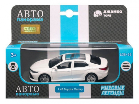 Фото Машина "АВТОПАНОРАМА" Toyota Camry, белый, 1/43, откр. двери, инерция, в/к 17,5*12,5*6,5 см | Инномарт