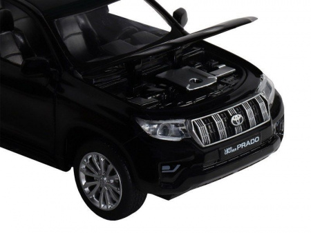 Фото Машина "АВТОПАНОРАМА" Land Cruiser Prado, черный, 1/32, свет, звук, инерция, в/к 17,5*13,5*9 см | Инномарт