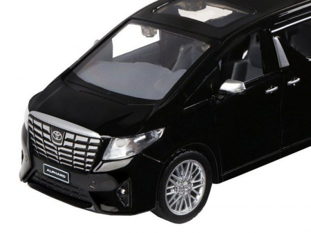 Фото Машина "АВТОПАНОРАМА" Toyota Alphard, 1/29, черный, откр. двери, свет, звук, в/к 20*10*11 см | Инномарт