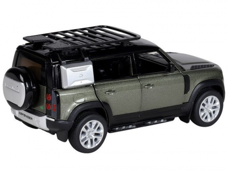 Фото Машина "АВТОПАНОРАМА" Land Rover Defender 110, 1/32, зеленый, свет, звук, в/к 17,5*13,5*9 см | Инномарт