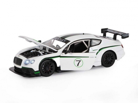 Фото Машина "АВТОПАНОРАМА" Bentley Continental GT3 Concept, белый, 1/24, в/к 24,5*12,5*10,5 см | Инномарт