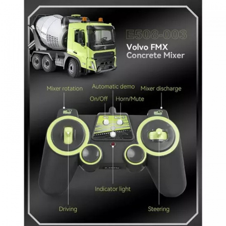 Фото Радиоуправляемый бетоновоз Double Eagle Volvo FMX 1/20 2.4G RTR | Инномарт