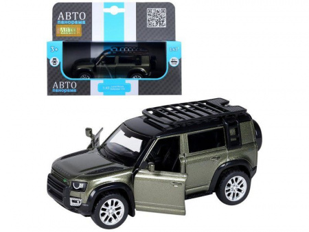 Фото Машина "АВТОПАНОРАМА" Land Rover Defender 110, 1/43, оливковый, инерция, в/к 17,5*12,5*6,5 см | Инномарт