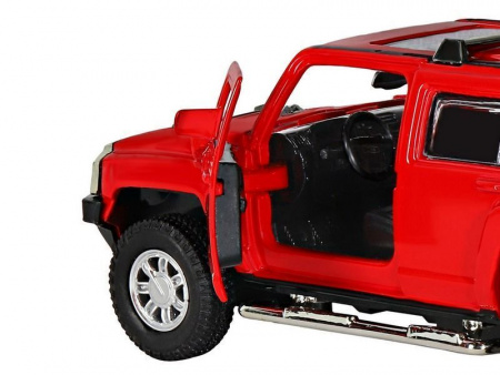 Фото Машина "АВТОПАНОРАМА" Hummer H3, красный, 1/32, свет, звук, инерция, в/к 17,5*13,5*9 см | Инномарт