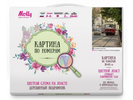 Фото Картина по номерам с цв. схемой на холсте 30х40 ТРАМВАЙ АННУШКА (20 цветов) | Инномарт