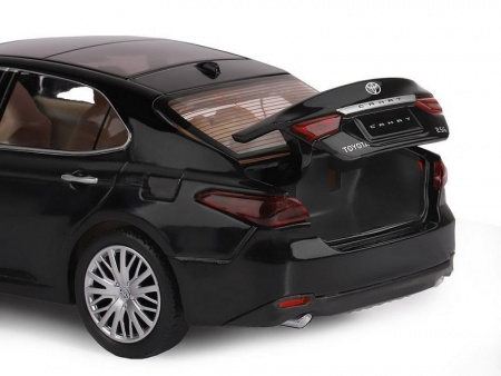 Фото Машина "АВТОПАНОРАМА" Toyota Camry, черный, 1/32, свет, звук, инерция, в/к 17,5*13,5*9 см | Инномарт