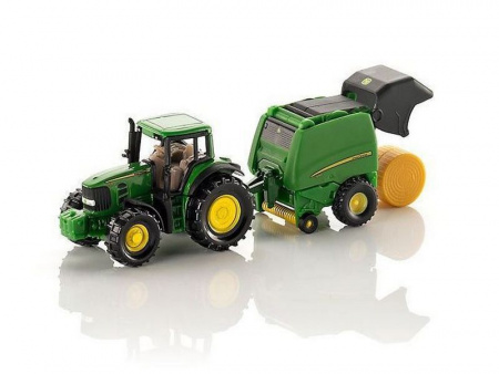 Фото Трактор Siku с пресс-подборщиком 1665 1/87, зеленый | Инномарт