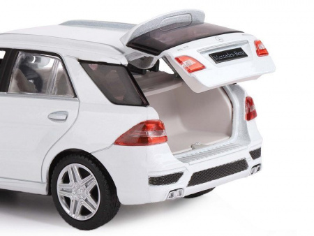 Фото Машина "АВТОПАНОРАМА" Mercedes-Benz ML63 AMG, белый, 1/32, свет, звук, инерция, в/к 17,5*13,5*9 см | Инномарт
