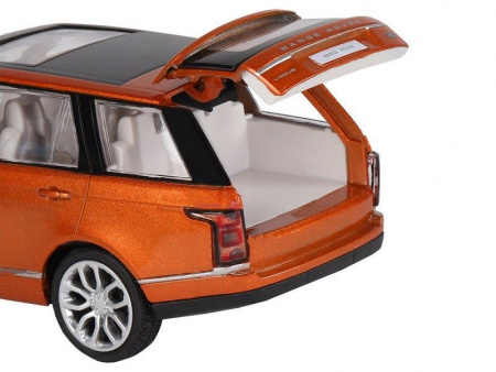 Фото Машина "АВТОПАНОРАМА" 2013 Range Rover, оранжевый, 1/34, свет, звук, инерция, в/к 17,5*13,5*9 см | Инномарт