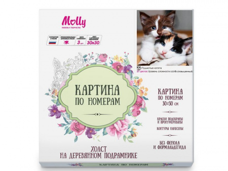 Фото Картина по номерам 30х30 ПУШИСТЫЕ КОТЯТА (27 цветов) | Инномарт