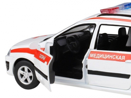 Фото Машина "АВТОПАНОРАМА" LADA LARGUS "Скорая помощь", 1/24, свет, звук, инерция, в/к 24,5*12,5*10,5 см | Инномарт