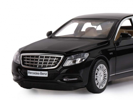 Фото Машина "АВТОПАНОРАМА" Mercedes-Benz S600, черный, 1/32, свет, звук, инерция, в/к 17,5*13,5*9 см | Инномарт
