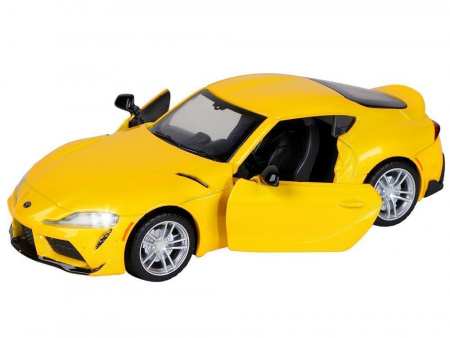 Фото Машина "АВТОПАНОРАМА" Toyota Supra [US], 1/31, желтый, откр. двери, свет, звук, в/к 18*9*13,5 см | Инномарт