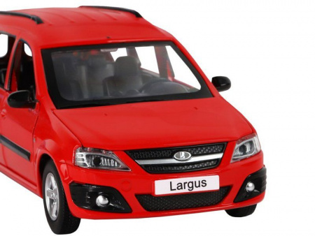 Фото Машина "АВТОПАНОРАМА" LADA LARGUS, красный, 1/24, свет, звук, инерция, в/к 24,5*12,5*10,5 см | Инномарт