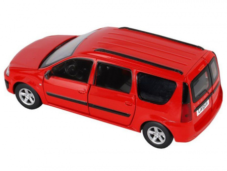 Фото Машина "АВТОПАНОРАМА" LADA LARGUS, красный, 1/24, свет, звук, инерция, в/к 24,5*12,5*10,5 см | Инномарт