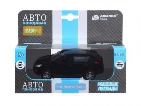 Фото Машина "АВТОПАНОРАМА" KIA SPORTAGE R, черный, 1/39, инерция, в/к 17,5*12,5*6,5 см | Инномарт