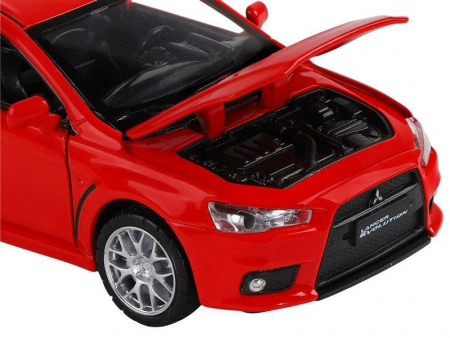 Фото Машина "АВТОПАНОРАМА" Mitsubishi Lancer Evolution, 1/32, красный, свет, звук, в/к 17,5*12,5*6,5 см | Инномарт