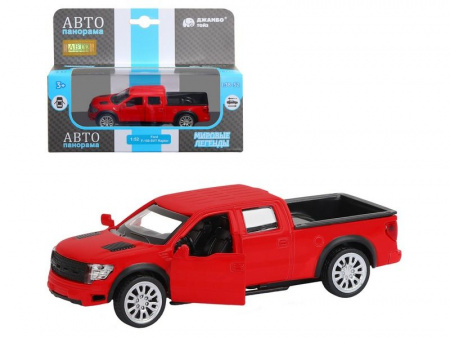 Фото Машина "АВТОПАНОРАМА" Ford F-150 SVT Raptor-2, красный, 1/52, инерция, в/к 17,5*12,5*6,5 см | Инномарт