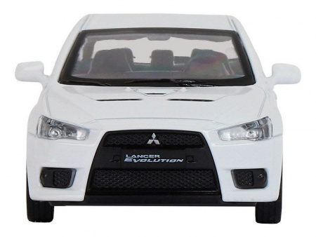 Фото Машина "АВТОПАНОРАМА" Mitsubishi Lancer Evolution, белый, 1/41, откр. двери, в/к 17,5*12,5*6,5 см | Инномарт