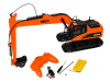 Фото Радиоуправляемый экскаватор HUI NA TOYS, длиннорукий, оранжевый 2.4G 15CH 1/14 RTR | Инномарт
