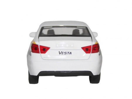 Фото Машина "АВТОПАНОРАМА" LADA VESTA "ТАКСИ" белый, 1/24, свет, звук, инерция, в/к 24,5*12,5*10,5 см | Инномарт