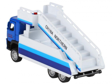 Фото Машина "АВТОПАНОРАМА" VOLVO FM "Пассажирский трап", синий, 1/72, инерция, в/к 17,5*13*6,5 см | Инномарт