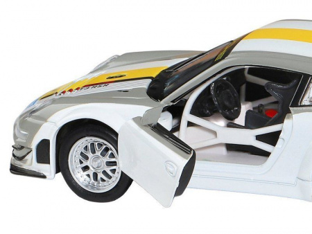 Фото Машина "АВТОПАНОРАМА" Porsche 911 GT3 RSR, серебряный, 1/32, свет, звук, инерция, в/к 17,5*13,5*9см | Инномарт