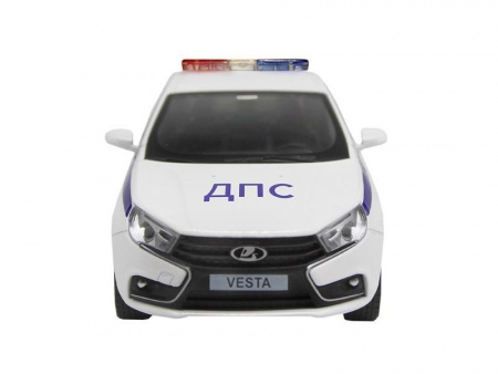 Фото Машина "АВТОПАНОРАМА" LADA VESTA "Полиция" седан, 1/24, свет. звук. эффекты, в/к 24,5*12,5*10,5 см | Инномарт
