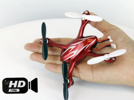 Фото Р/У квадрокоптер Hubsan X4 HD камера 2.4G (красно-серебристый) | Инномарт